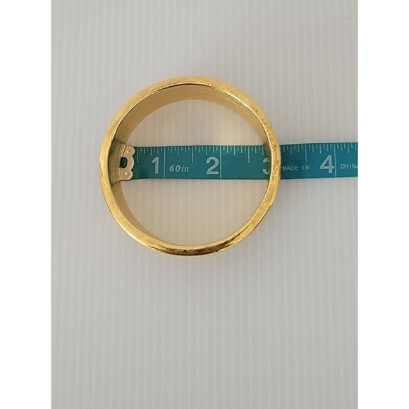 St John Gold Tone 9 Inch Snake Skin Wide Bangle - Picture 6 of 10